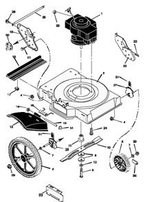 Mower Housing Assembly Diagram and Parts List for 22537X18B 1997 Briggs and Stratton Lawn Mower